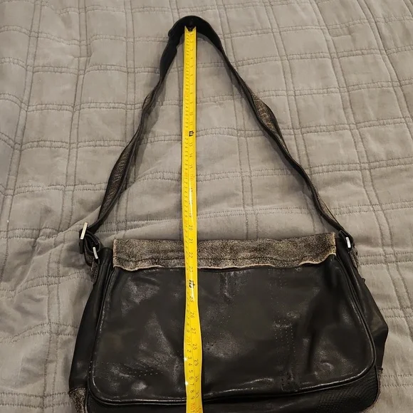 Hugo Boss Black and Tan Buttery Soft Leather Laptop Bag